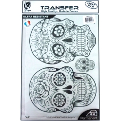 transfert thermocollant tete de mort noire a4