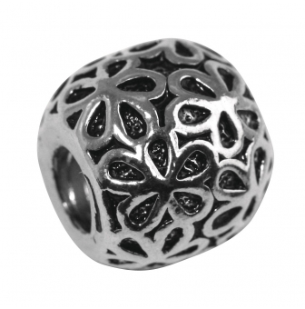 perle en metal 11 mm motif fleur