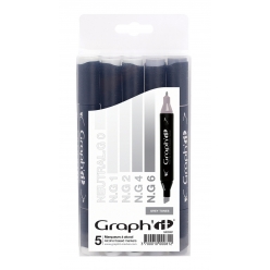 set 5 marqueurs graph it  grey tones