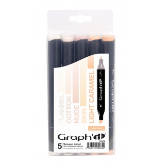 graph it set 5 marqueurs  skin tones