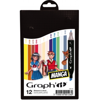 graph it set 12 marqueurs manga colors