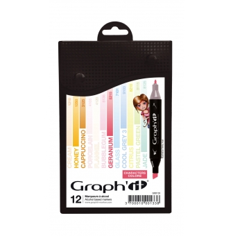 graph it set 12 marqueurs  characters colors