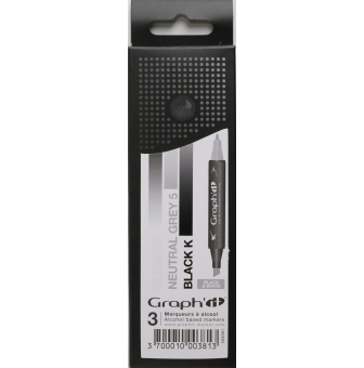 graph it set 3 marqueurs  degrade black et white