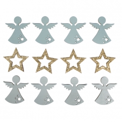 miniatures bois anges etoile o37cm