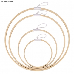 anneaux bambou kit avec cordon o12 30cm