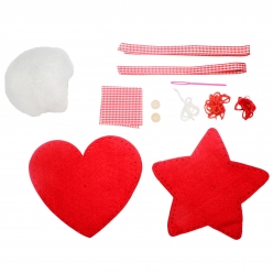 kit coeur et etoile en feutrine 2 pieces