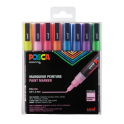 marqueurs posca pc3m conique fine paillete 8 pieces