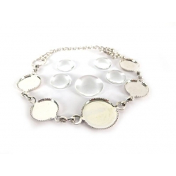 bracelet a decorer avec cabochon rond bronze