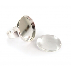 bague ronde avec cabochon o 20 mm bronze