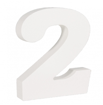 mdf chiffre 2  blanc