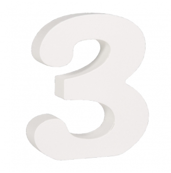 mdf  chiffre 3 blanc