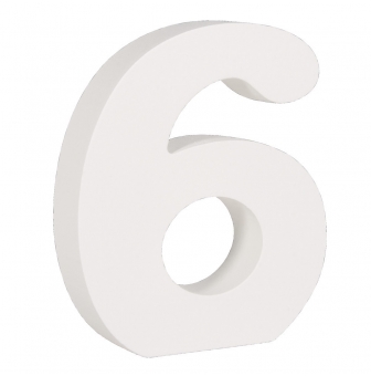 mdf  chiffre 6 blanc