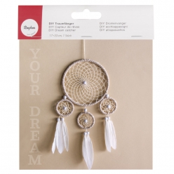 kit diy capteur de reves beige et brun 17x33 cm