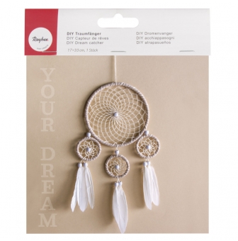 kit diy capteur de reves beige et brun 17x33 cm