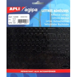 alphabet et symboles autocollant 125 x 10 mm noir