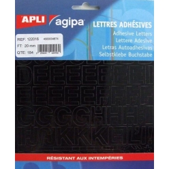 alphabet et symboles autocollant 20 x 18 mm noir