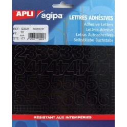 chiffres et symboles autocollant 20 x 18 mm noir