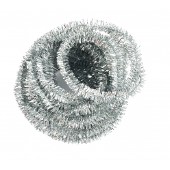 chenille argent pailletee o 6 mm 10 m