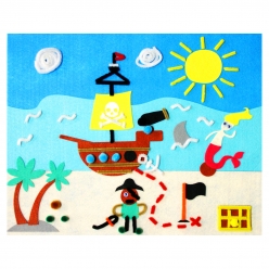 kit tableau en feutrine coeur de pirate