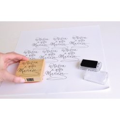 tampon en bois invitation a notre mariage 70mm