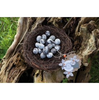 nid en paille rond 16x16x6 cm