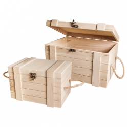 petit coffre en bois 2 pieces de taille differente
