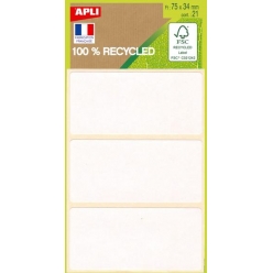 etiquettes autocoll blanche 75x34mm 100 recycle