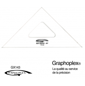 equerre 45 3 bords droits 13 cm