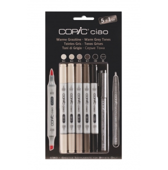set 51 copic ciao gris chauds avec multiliner
