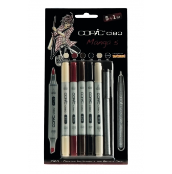 set 51 copic ciao manga 5 avec multiliner teintes foncees