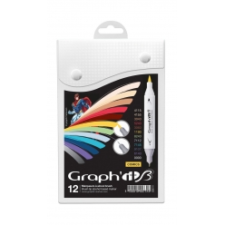 set 12 marqueurs  comics graph it brush et extra fine