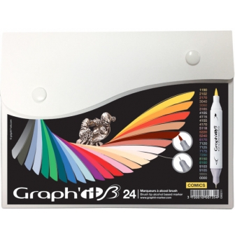 graph it brush et extra fin 24 marqueurs comics