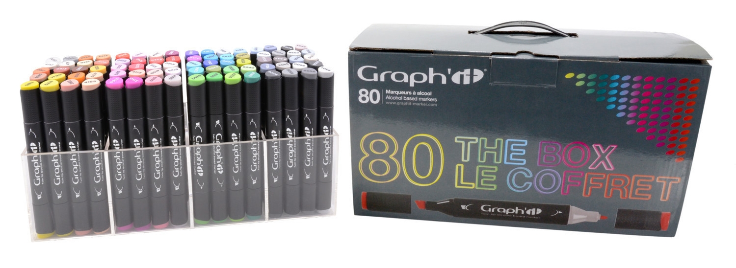 coffret de 80 graph it marqueurs a base d alcool