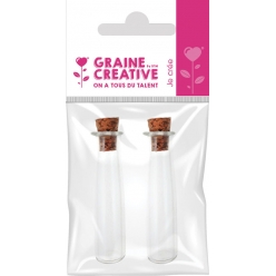 flacons fiole tube bouchon liege 2 pieces