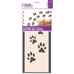 pochoir 15 x 40 cm frise pattes de chat