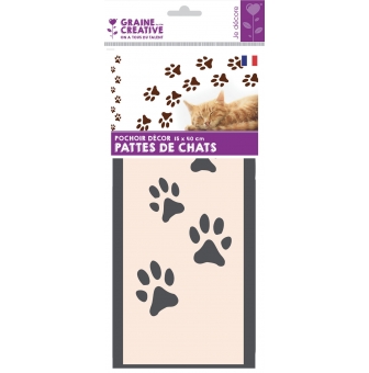 pochoir 15 x 40 cm frise pattes de chat