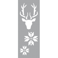 pochoir 15 x 40 cm tete de cerf