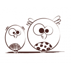tampon en bois duo hiboux