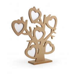 arbre porte photos 6 coeurs mdf
