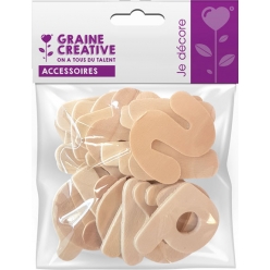 lettres alphabet 26 pieces en bois brut