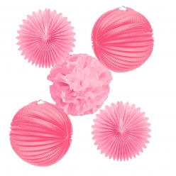 lanternes roses a monter soi meme 5 pieces