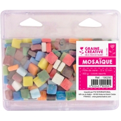 mosaique en pate de verre mat blanc 500g
