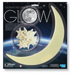 formes adhesives phosphorescentes lune et 12 etoiles