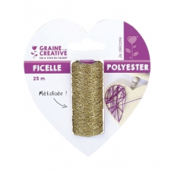 bobine de ficelle metalisee or 25m