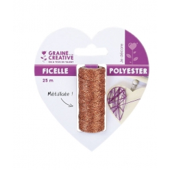 bobine de ficelle metalisee cuivre 25m