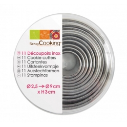 emporte pieces ronds en inox 11 pieces