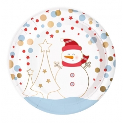 assiettes bonhomme de neige 8 pieces