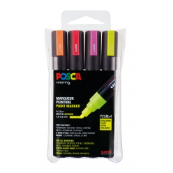 marqueurs posca pc5m conique moyenne fluo 4 pieces