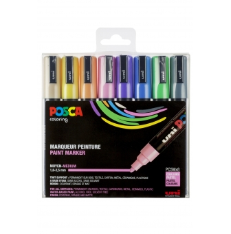 marqueurs posca pc5m conique moyenne pastel 8 pieces