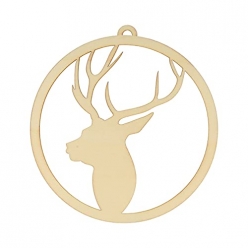 forme en bois silhouette ronde tete de cerf